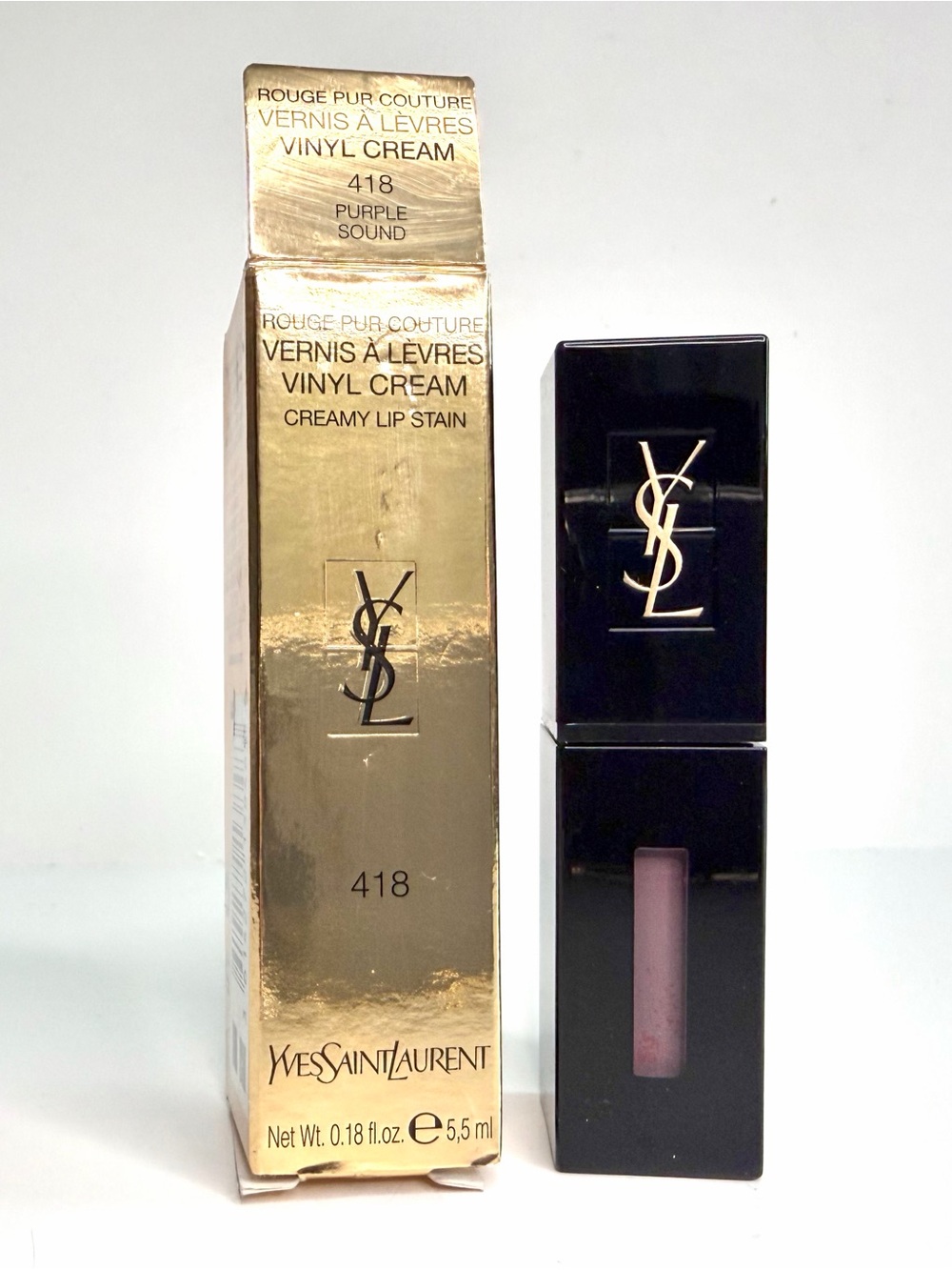 Yves Saint Laurent Rouge Pur Couture Vinyl Cream Lip Stain Purple Sound 418